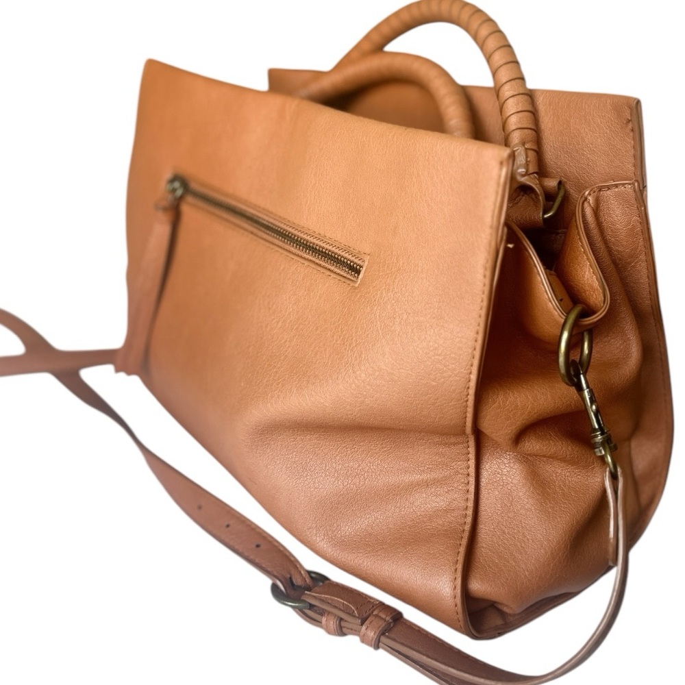 Universal Thread Cognac Crossbody Bag - Braided Handle & Adjustable Strap